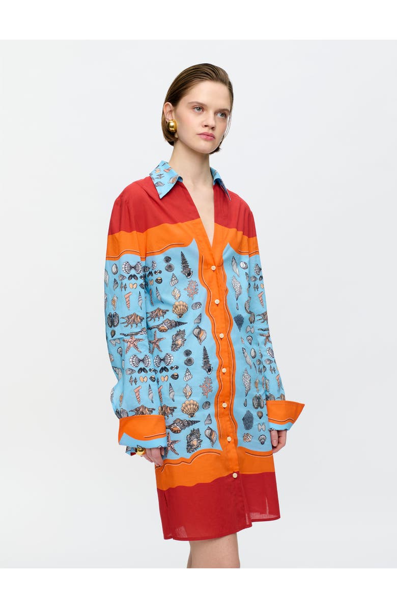 Callas Milano Charisse Printed shirt dress, Alternate, color, Orange / Blue