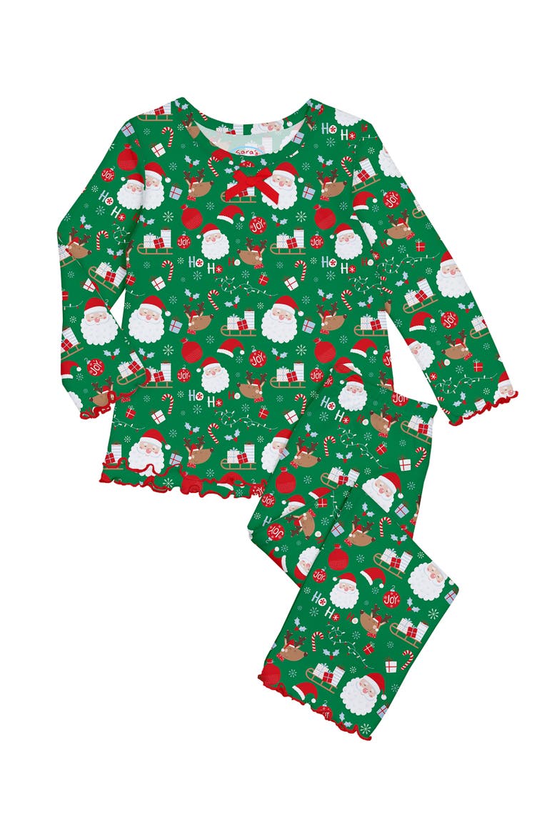 Loose Fit Ruffle PJ Set, Main, color, Hohoho Santa