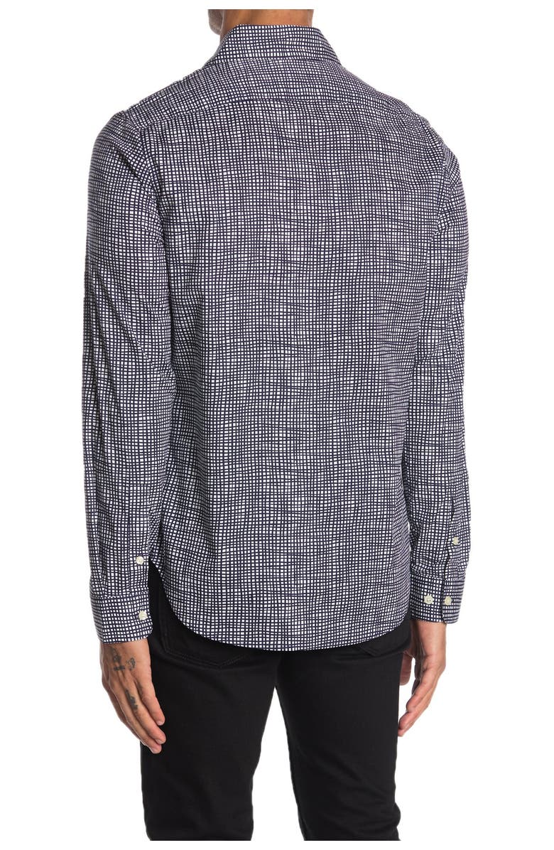 DKNY Hand Drawn Check Print Stretch Dress Shirt, Alternate, color,