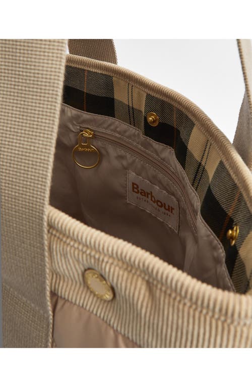 Barbour Healy Mixed Media Tote In Light Sand