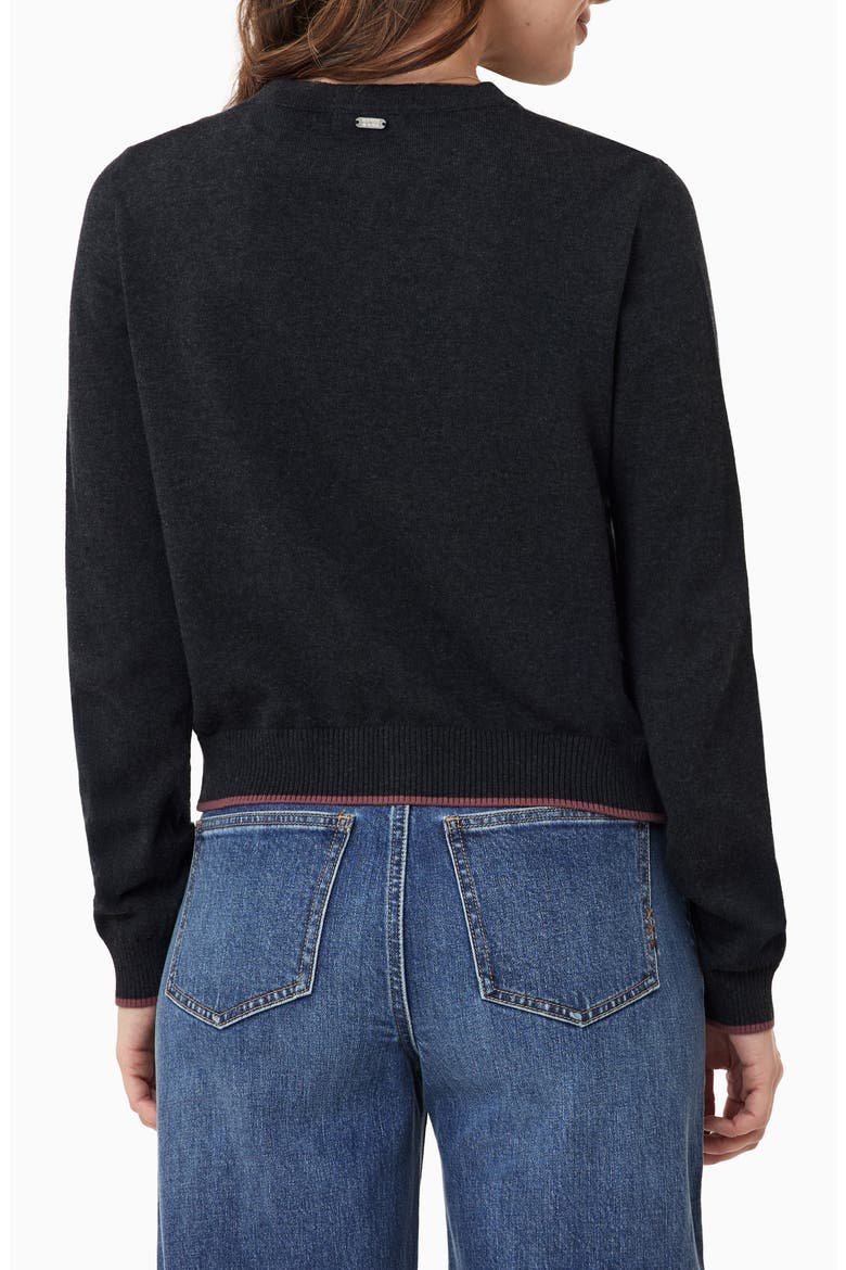 Floral Horseshoe Intarsia Crewneck Sweater, Alternate, color, CHARCOAL GREY HEATHER