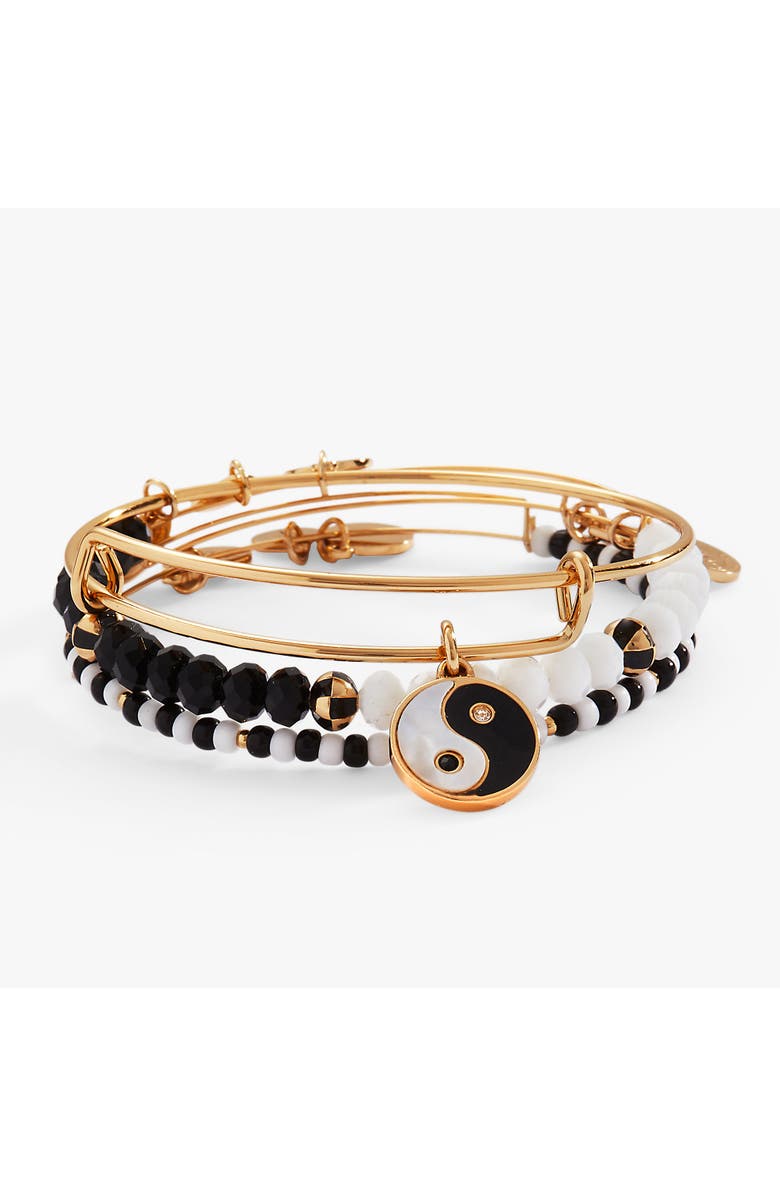 Alex and Ani Yin Yang Bangle Bracelet Set Of 3, Main, color, Gold