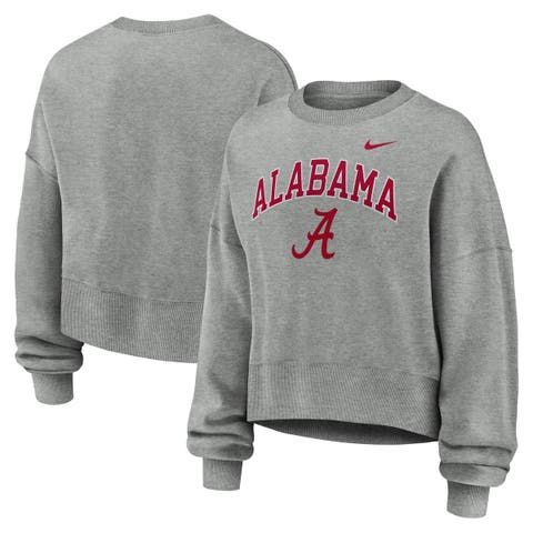 Women's Nike Heather Gray Alabama Crimson Tide Oversized Phoenix Arch Pullover Sweatshirt