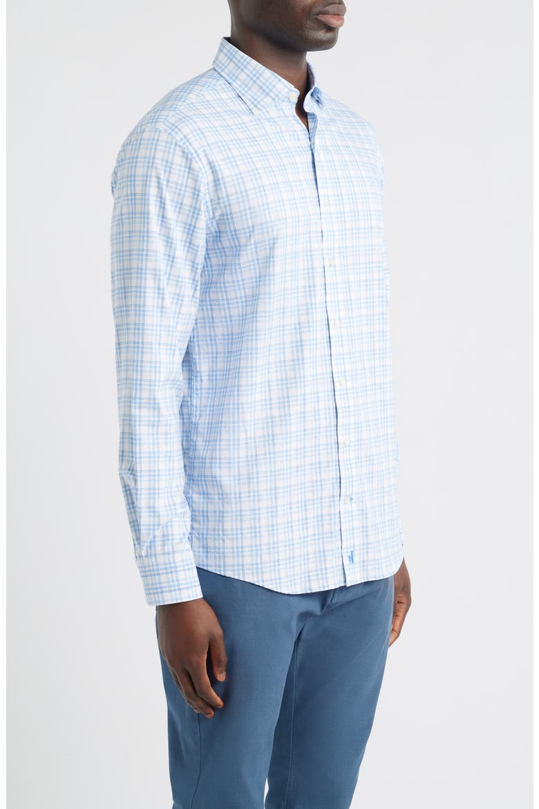 Rafael Everyday Performance Plaid Button-Up Shirt, Alternate, color, WAKE