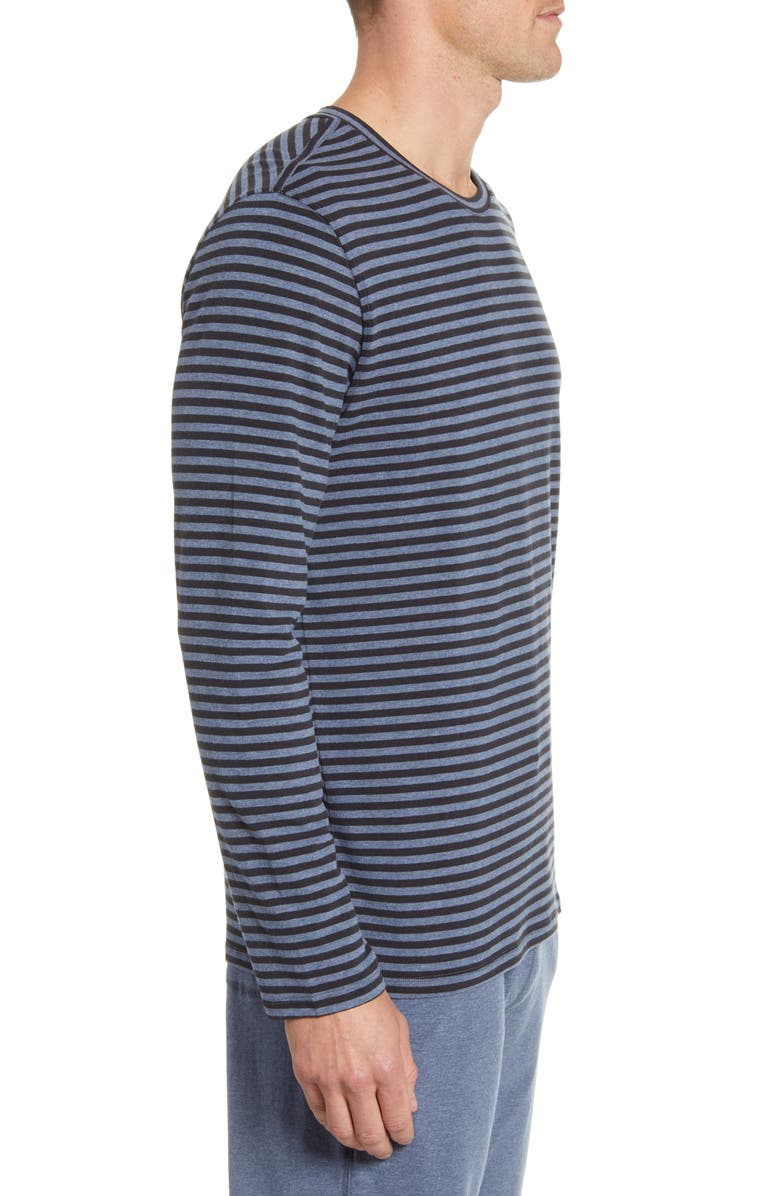 Daniel Buchler Stripe Stretchy Cotton & Modal Long Sleeve Crewneck T-Shirt, Alternate, color, 