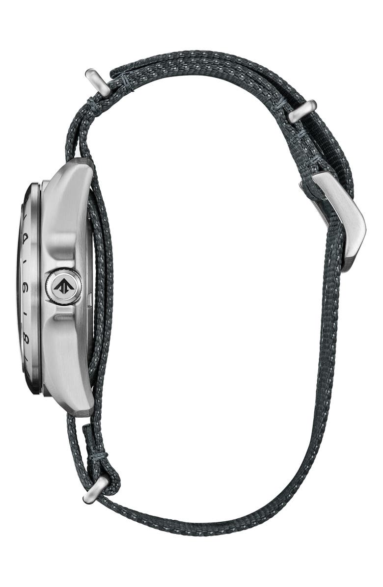 Citizen Promaster Land GMT Eco-Drive Nylon Strap Watch, 39.5mm, Alternate, color, Silver/ Navy