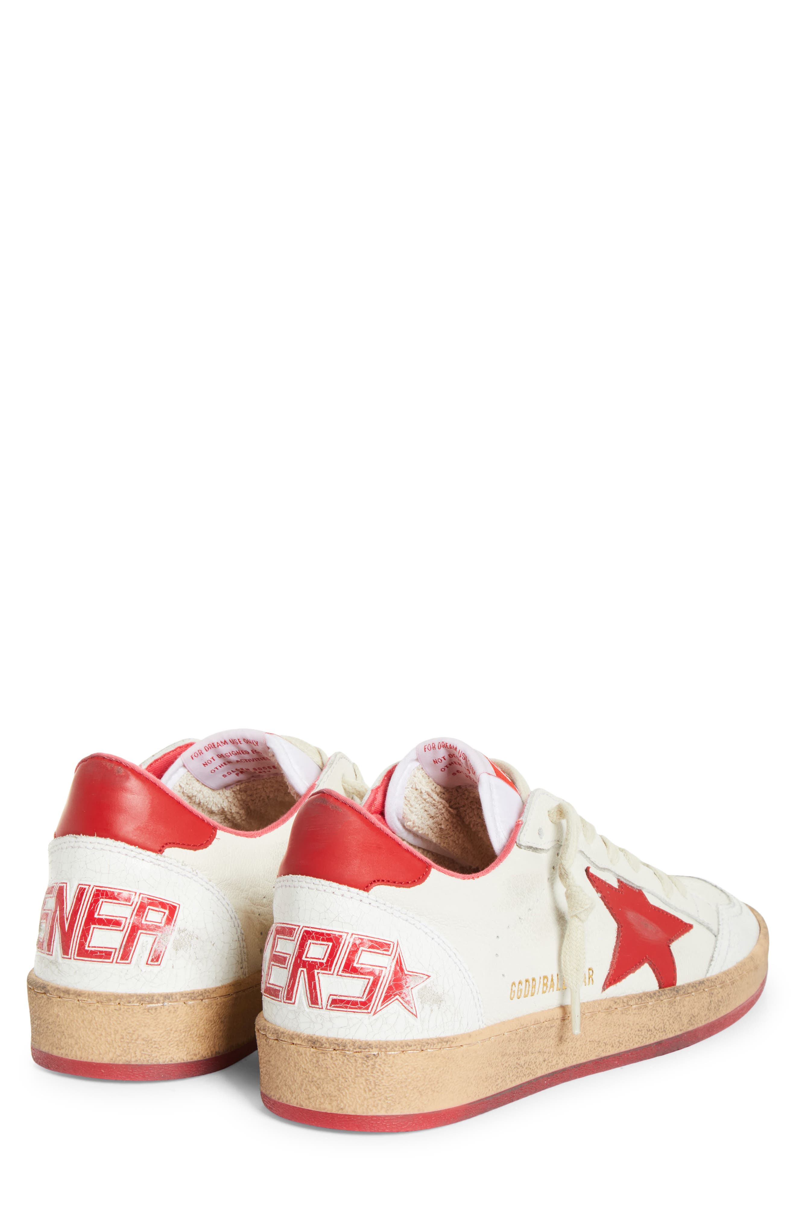 Golden Goose Ball Star Low Top Sneaker, Alternate, color, White/ Strawberry Red