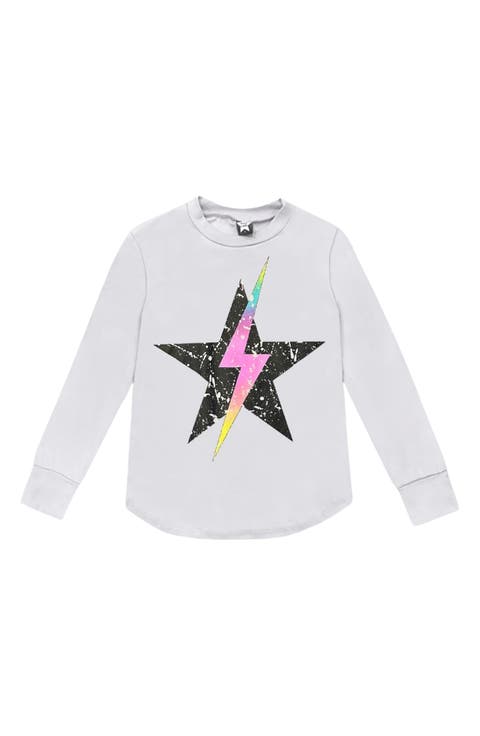 Kids' Peace Love Rainbow Graphic Long Sleeve Tee
