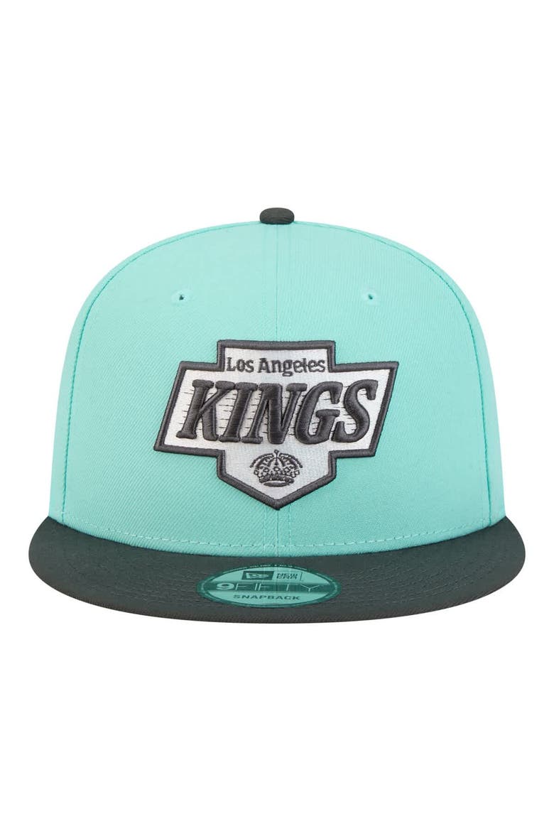 Men's New Era  Turquoise/Charcoal Los Angeles Kings Two-Tone Color Pack 9FIFTY Snapback Hat, Alternate, color, Turquoise