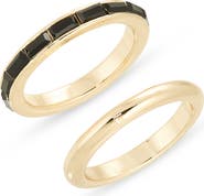 NORDSTROM RACK Set of 2 Baguette Cut Cubic Zirconia Rings
