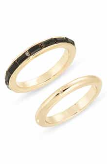 NORDSTROM RACK Set of 2 Baguette Cut Cubic Zirconia Rings