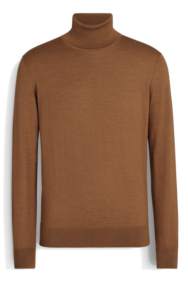 Cashseta Light Cashmere & Silk Turtleneck Sweater, Alternate, color, DARK FOLIAGE