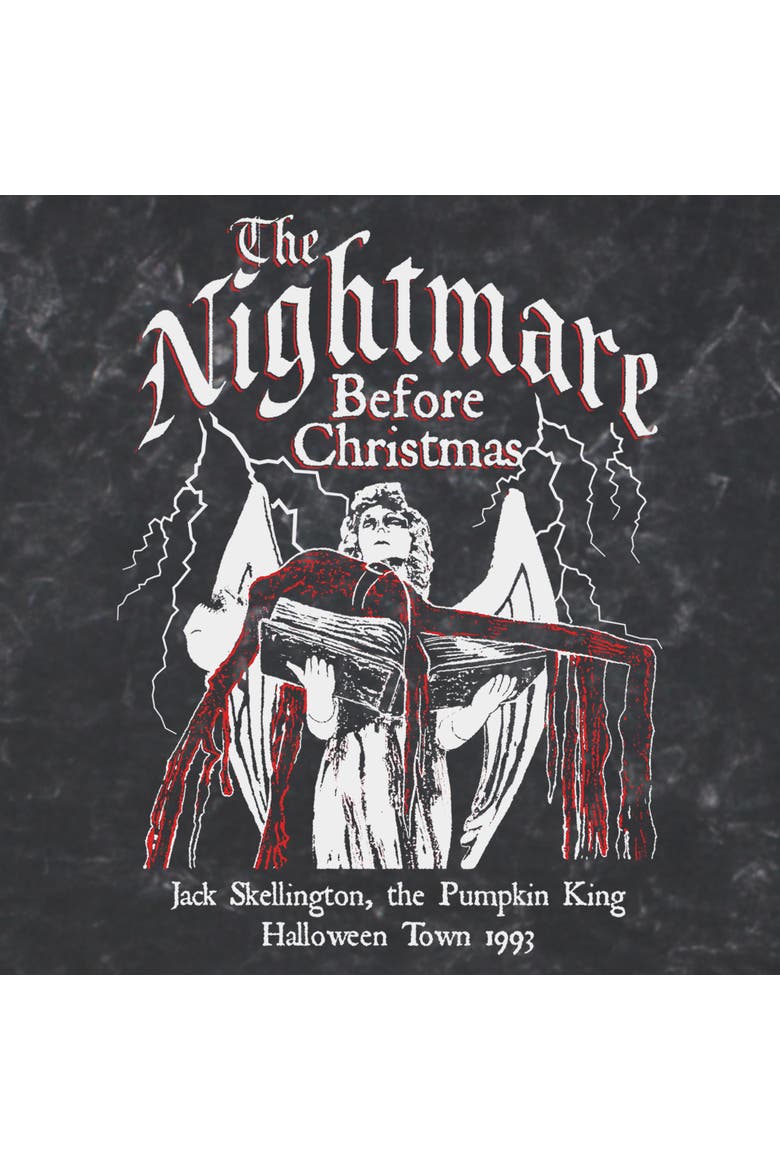 Mens The Nightmare Before Christmas Jack Skellington Halloween Town 1993 T Shirt, Alternate, color, Black