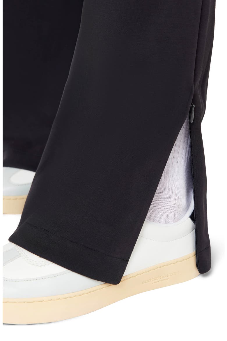 Wide Leg Zip Ankle Pants, Alternate, color, BLACK