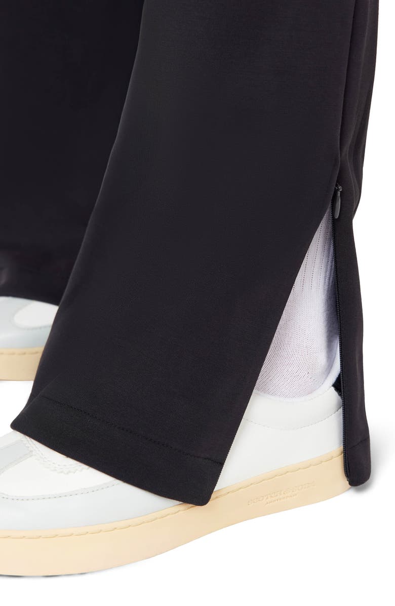 Scotch & Soda Wide Leg Zip Ankle Pants, Alternate, color, Black