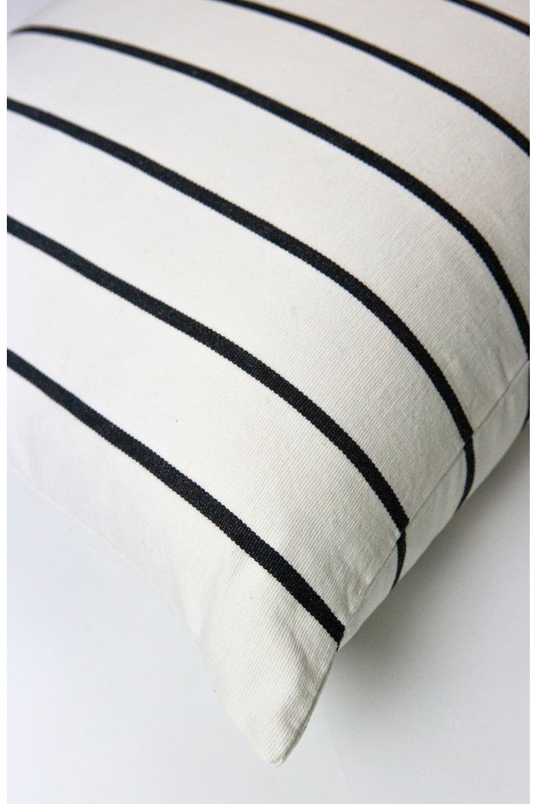 Santiago Atitlan I Striped Handwoven Cotton Square Throw Pillow, Alternate, color, White