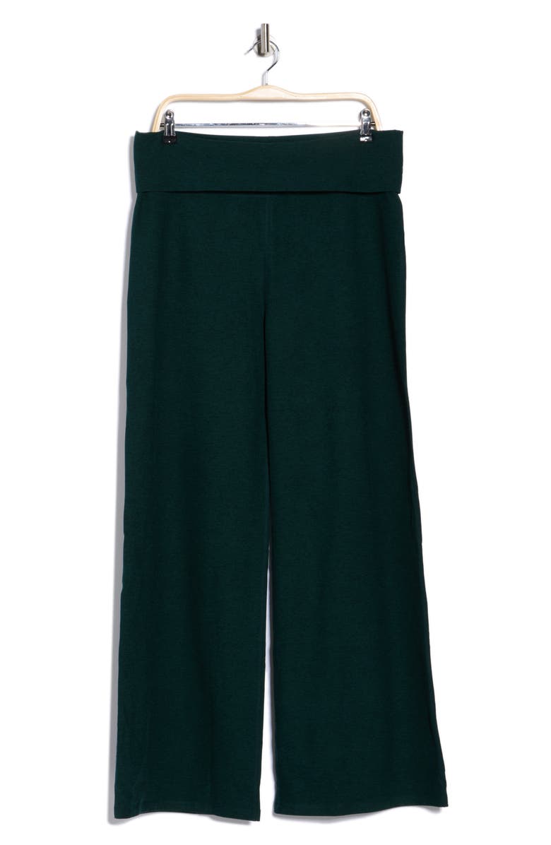 Beyond Yoga Space Dye Wide Leg Pants, Alternate, color, Dark Spruce Green Heather