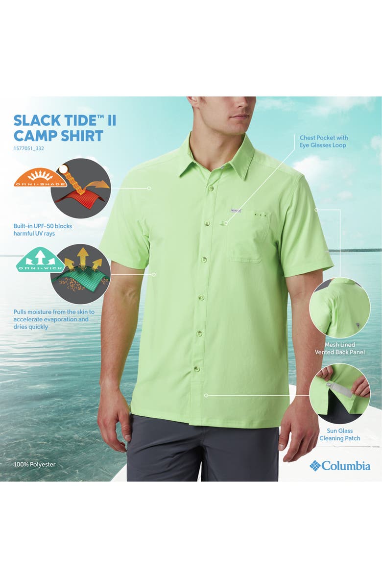 Big & Tall PFG Slack Tide Camp Shirt, Alternate, color, OCEAN BLUE