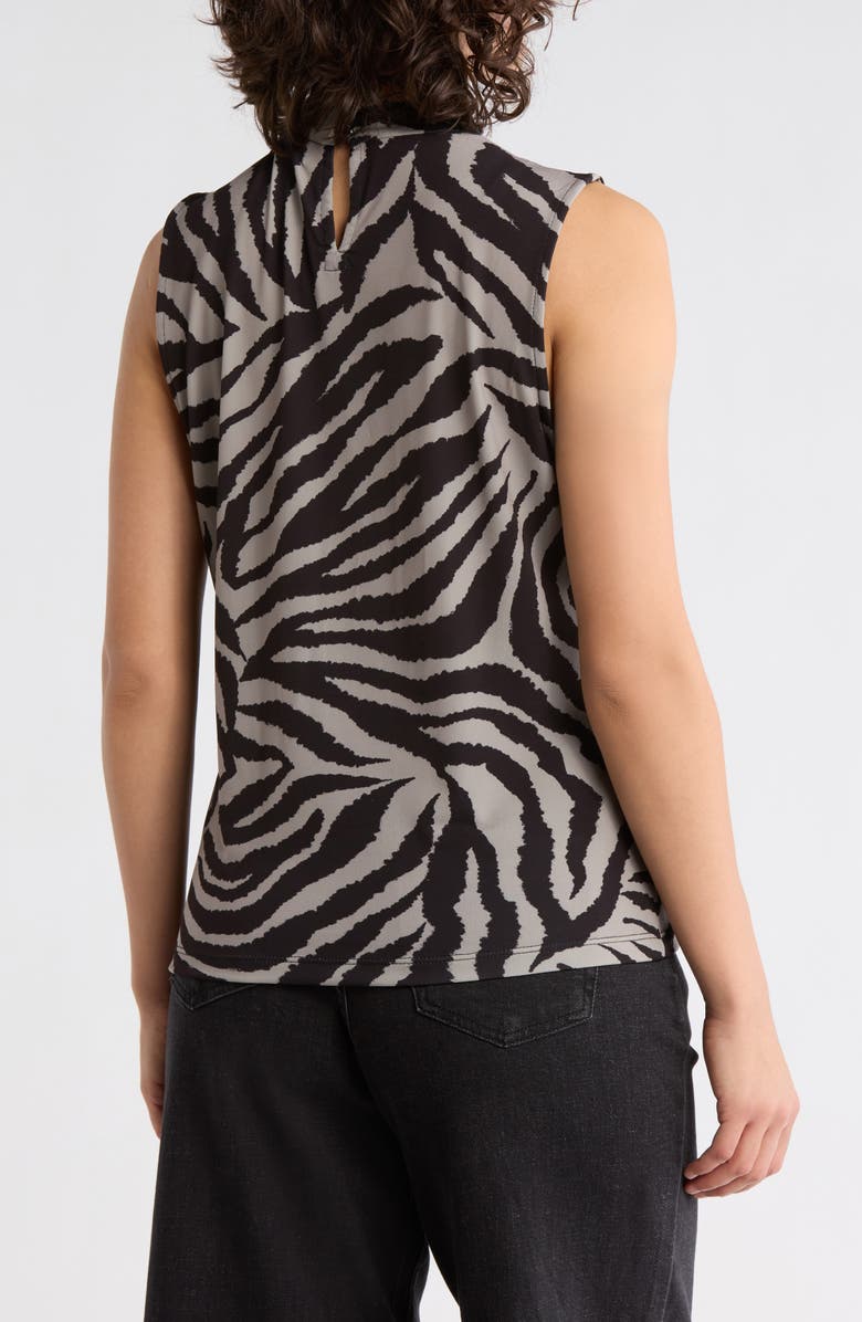 DKNY Zebra Print Sleeveless Jersey Top, Alternate, color, Black/ Tan