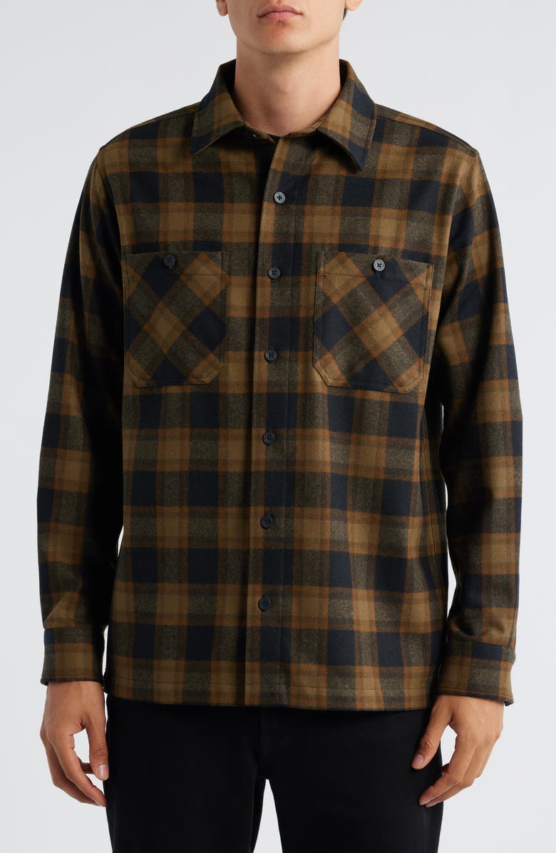Pendleton Umatilla Wool Button-Up Work Shirt, Alternate, color, Olive/ Black Check