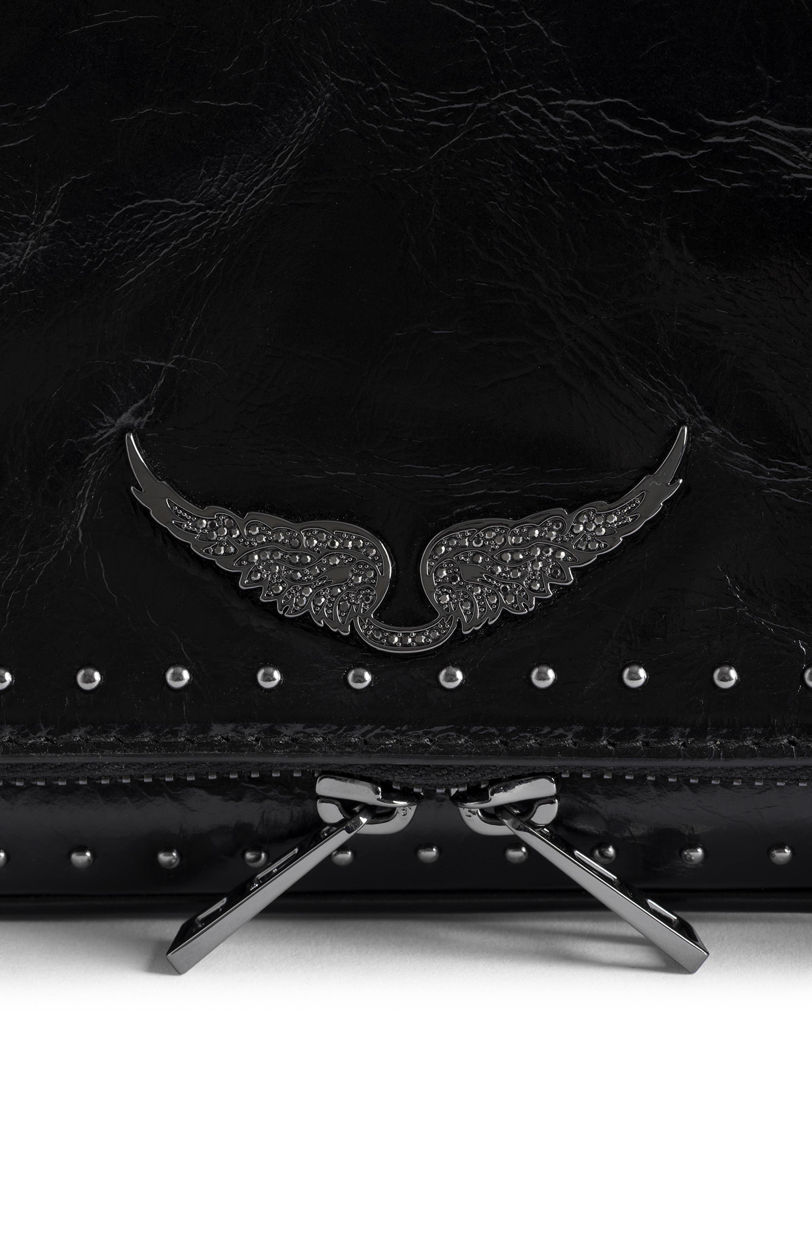 Zadig & Voltaire Rock Leather Crossbody Bag, Alternate, color, Black