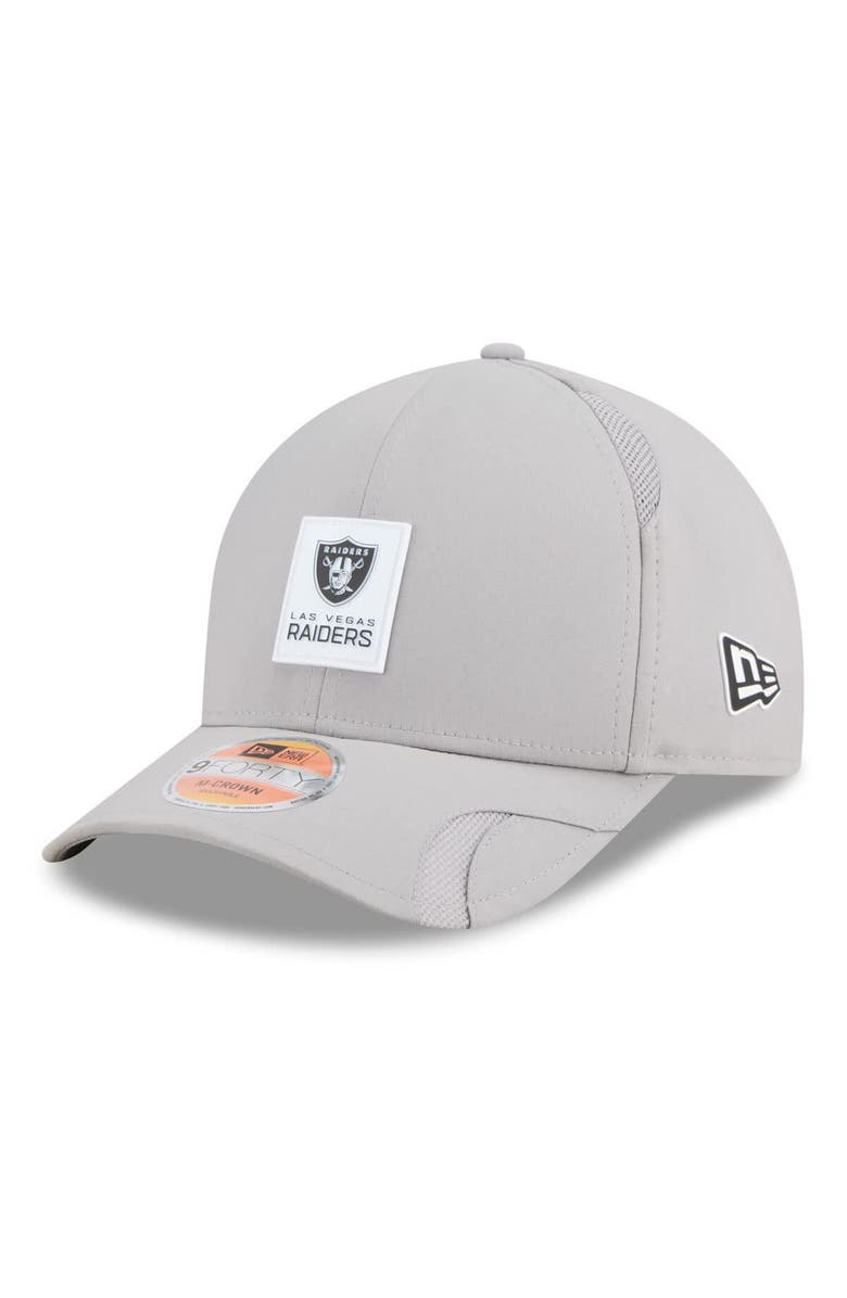 New Era Men's New Era Gray Las Vegas Raiders 2025 Sideline M-Crown 9FORTY Adjustable Hat, Main, color, Gray