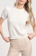 Isaac Mizrahi New York Pointelle Puff Sleeve Sweater