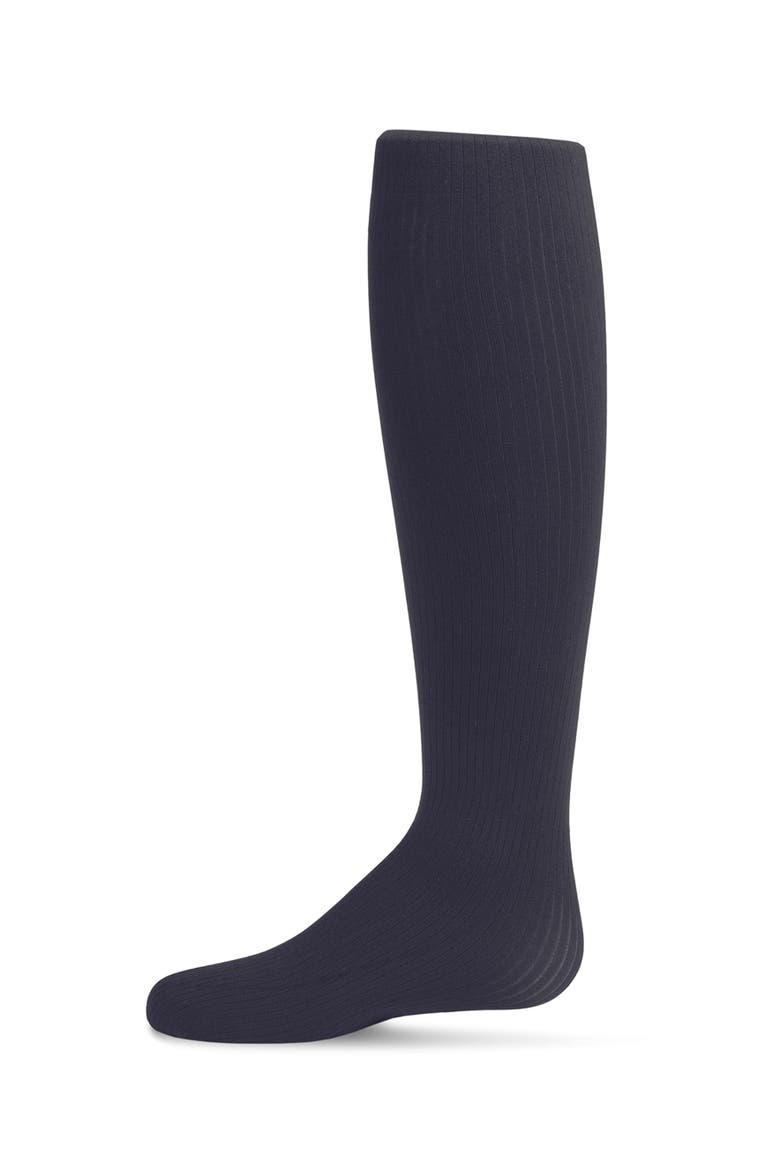 Opaque Fine Ribbed Nylon Tights, Main, color, Navy