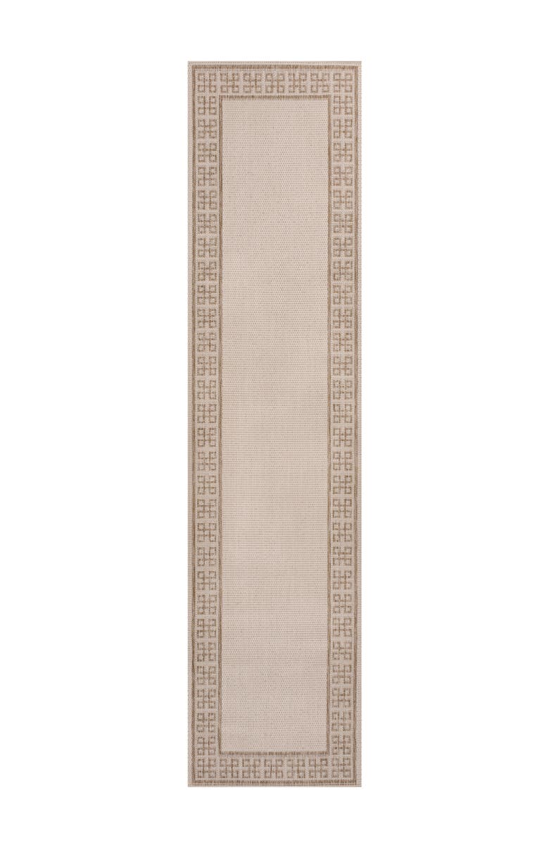 JONATHAN Y Athena Classic Geometric Border Indoor/Outdoor Area Rug, Main, color, Cream/Beige