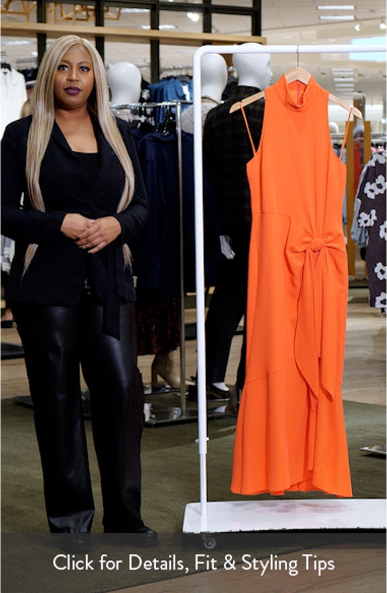 Rori Sleeveless High-Low Crepe Dress, sales video thumbnail