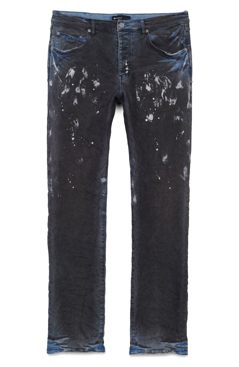 PURPLE BRAND Distressed Wax Coated Straight Leg Jeans, Alternate, color, 