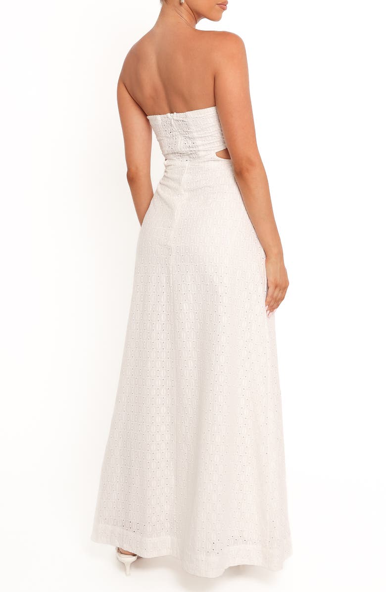 Petal & Pup Laura Eyelet Strapless Maxi Dress, Alternate, color, White