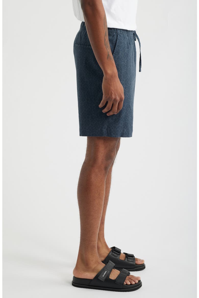 Linen Blend Shorts, Alternate, color, NAVY ECLIPSE GEO