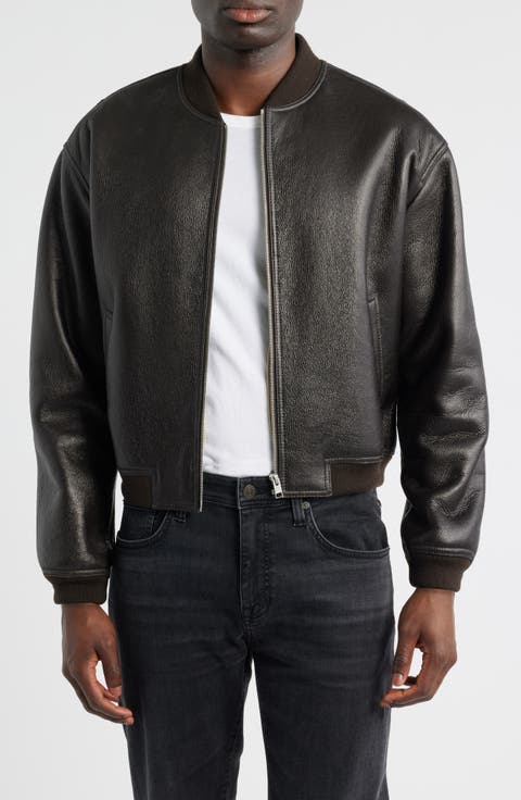 Genuine Shearling Lined Bomber Jacket