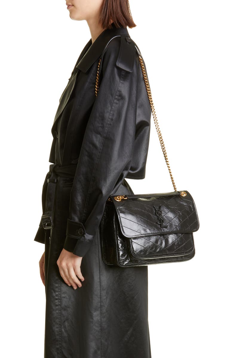 Saint Laurent Medium Niki Matelassé Leather Shoulder Bag, Alternate, color,