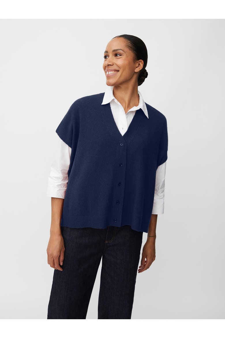 MaLucanne Short Sleeve V-Neck Cardigan, Main, color, Navy Blazer