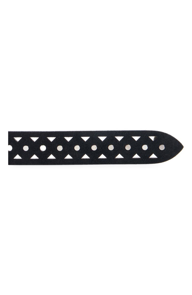 Isabel Marant Ohen Perforated Leather Belt, Alternate, color, Black/ Silver Bksi