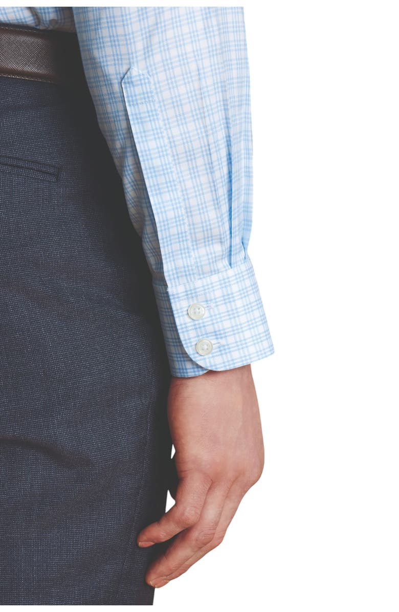 Charles Tyrwhitt Triple Check Non-Iron Twill Slim Fit Shirt Single Cuff, Alternate, color, Sky Blue