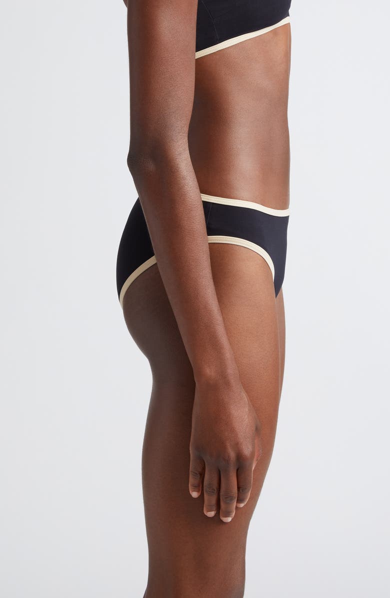 TOTEME Stripe Edge Bikini Bottoms, Alternate, color, Black