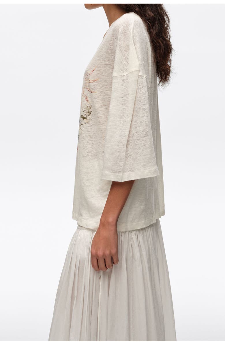 Bimba y Lola Faded Linen Bimba Cala Logo T-Shirt, Alternate, color, Ivory