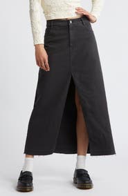 BP. Raw Hem Stretch Twill A-Line Skirt