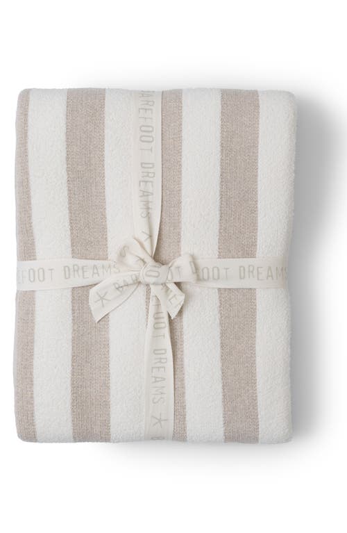 Barefoot Dreams Cozychic® Stripe Throw Blanket In Oatmeal/cream