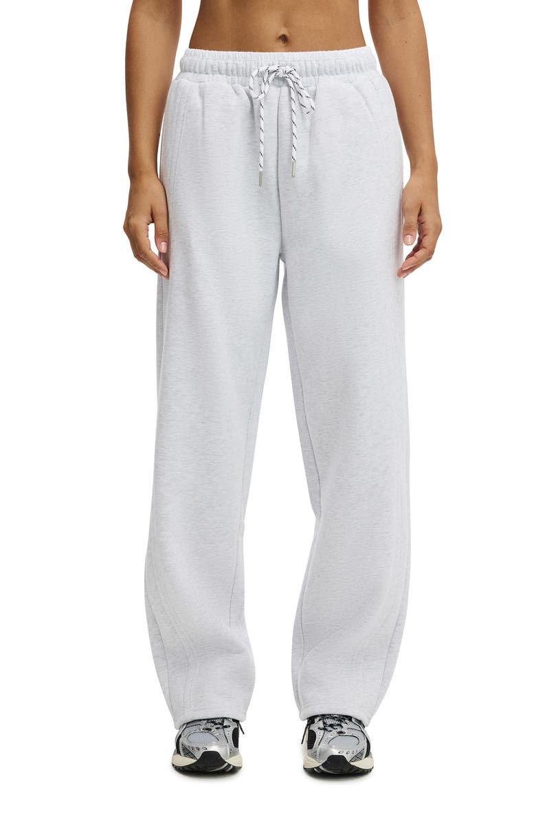COTTON ON BODY Women's Active Plush Double Waistband Sweatpant, Main, color, Cloudy Grey Marle