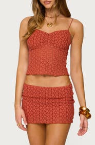 EDIKTED Josephina Textured Floral Tank