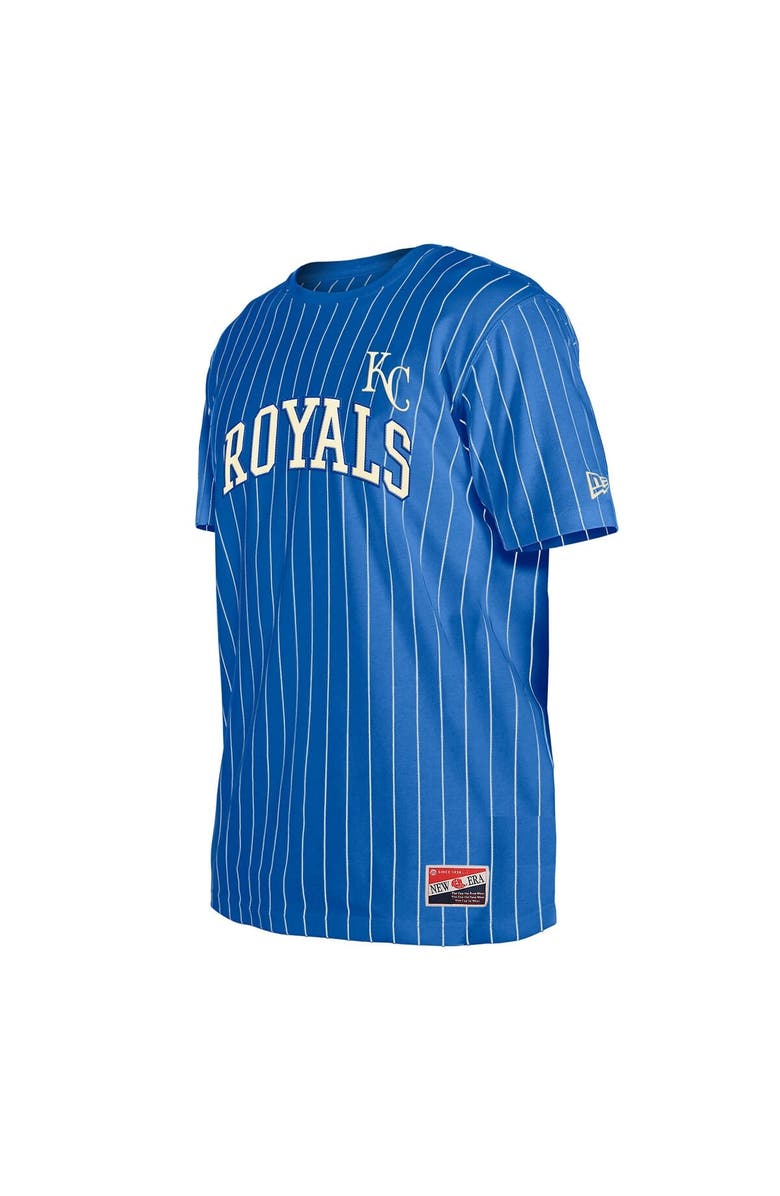 New Era Men's New Era Royal Kansas City Royals Throwback Pinstripe T-Shirt, Alternate, color,