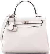 Pre-Owned Hermes Kelly Handbag Grey Togo with Palladium Hardware 25