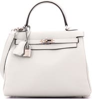 Pre-Owned Hermes Kelly Handbag Grey Togo with Palladium Hardware 25