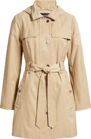 London Fog Belted Cotton Blend Coat