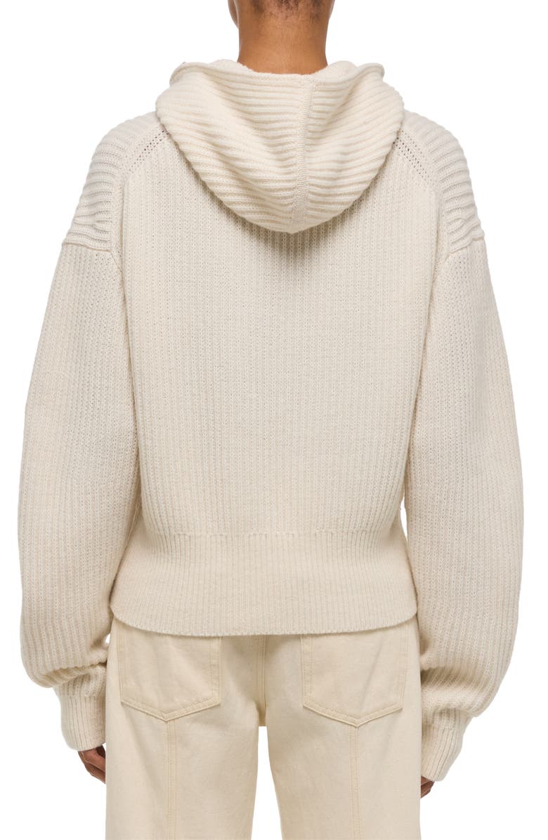 Helmut Lang Balaclava Quarter Zip Hoodie, Alternate, color, Ivory