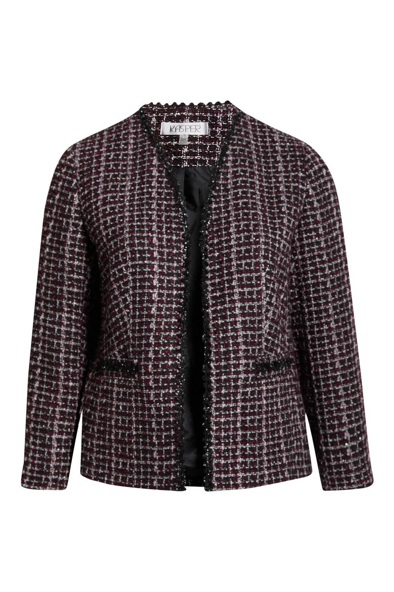 Collarless Tweed Jacket, Alternate, color, SHIRAZ MULTI